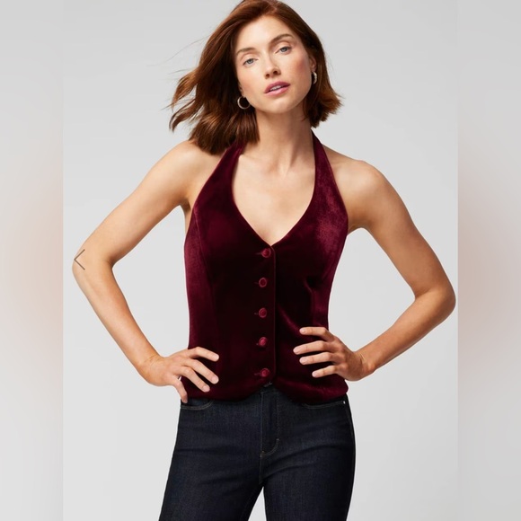 White House Black Market Jackets & Blazers - NWT WHBM Velvet Halter Top Vest